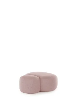 Outlet Aaland pouf tessuto bouclé new stretch Divani E Pouf