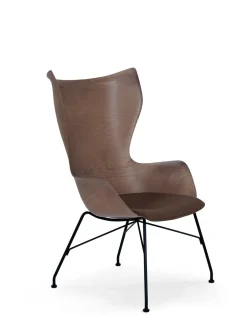 Sale K/wood legno slatted ash e pelle Poltrone