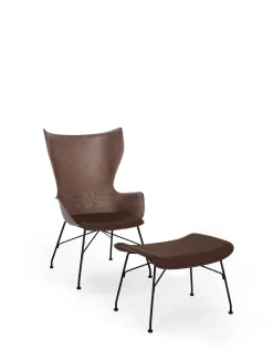 Sale K/wood legno slatted ash e pelle Poltrone