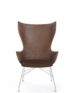 Outlet K/wood legno slatted ash e pelle Poltrone