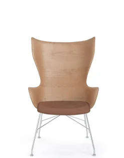 Outlet K/wood legno slatted ash e pelle Poltrone