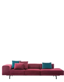 Discount Largo ottoman 3 posti velluto - destro Divani E Pouf