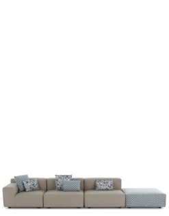 New Plastics outdoor liberty 3 posti + 1 pouf obi check Divani E Pouf